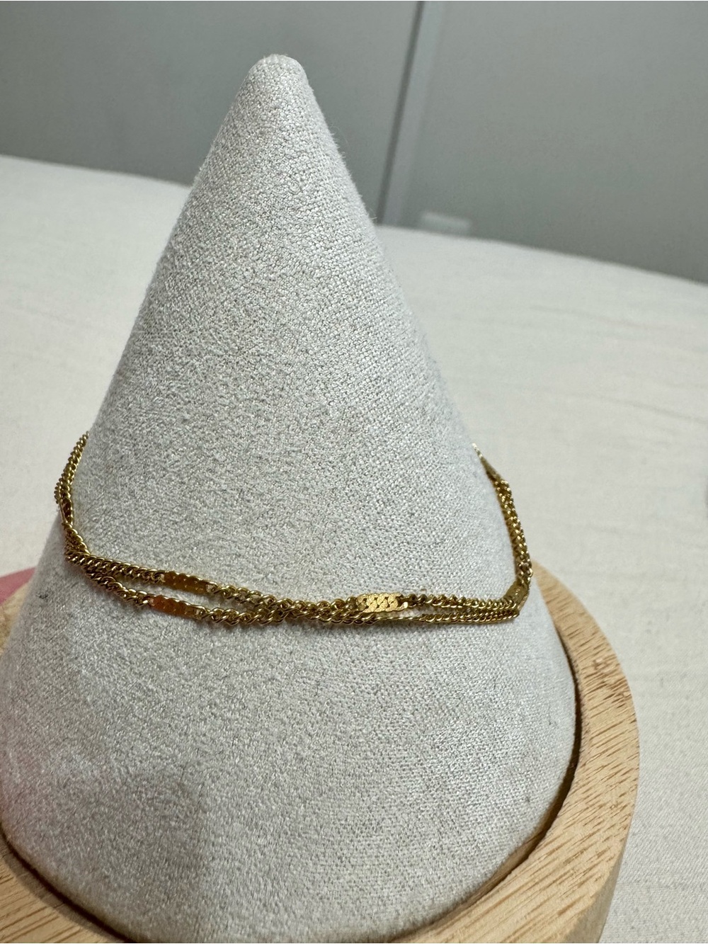 Gold Tone Double Chain Bracelet